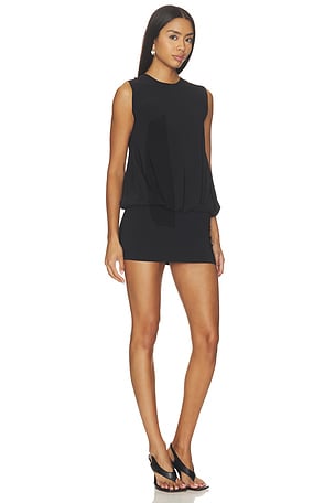 Norma Kamali Babydoll Mini Dress in Black. Size XXS. Also