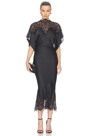Reverse Obie Midcalf Dress With Lace Norma Kamali
