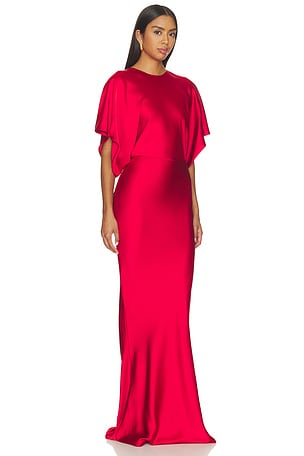 Norma Kamali Reverse Obie Gown in Red