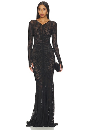 Shirred Front Fishtail Gown Norma Kamali