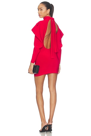 Wing Sleeve Open Back Bow Neck Mini Dress Norma Kamali