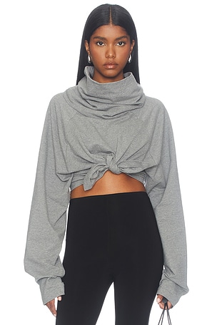 Tie Front Turtle Sweatshirt Norma Kamali