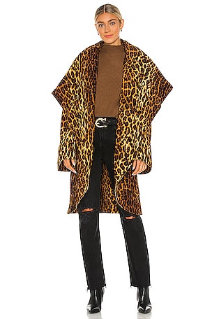 Norma Kamali Bonded Shawl Collar Coat in Pantera | REVOLVE