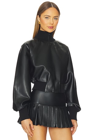 Norma Kamali Oversized Turtleneck Bomber Jacket To Waist in Black