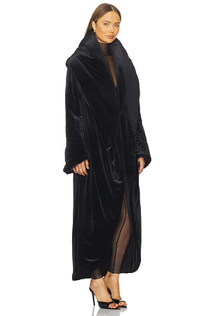 Norma Kamali Oversized Shawl Collar Maxi Coat in Black