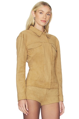 Norma kamali chaqueta denim en color bronce