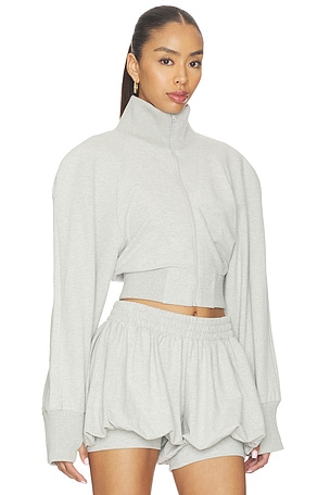 Norma Kamali Oversized Turtle Bomber Jacket in Grey