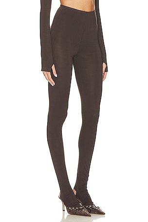 Norma Kamali Legging With Footie in Chocolate