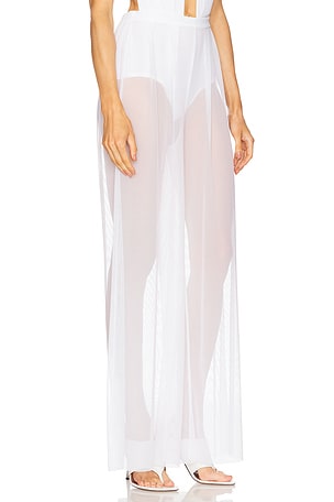 Norma Kamali Mens Pleat Pant in White