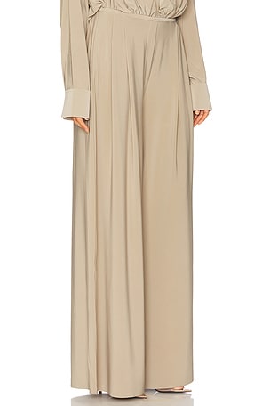 Norma Kamali Mens Pleat Pant in Taupe. Size XS. Also