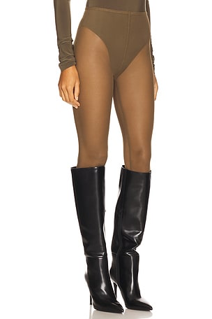 Norma Kamali Legging With Footie in Olive