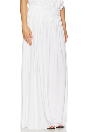 Norma Kamali Wide Leg Peasant Pant in White