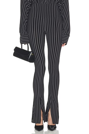 Spat Legging in Black & White Refined Pinstripe Norma Kamali