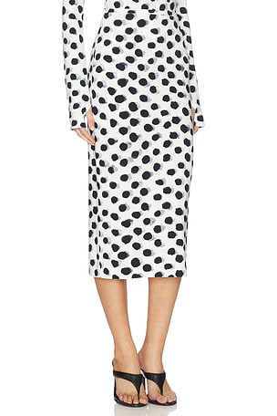 Norma Kamali Straight Skirt in Black,White. Size XXS. Also