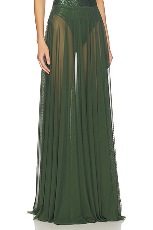 Norma Kamali FlaRouge Maxi Skirt en Vert