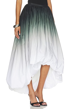 Norma Kamali Hi Low Bubble Skirt in Green. Size XXS. Also