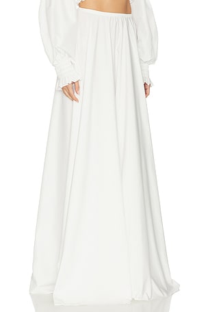 Norma Kamali Flared Skirt To Floor in White