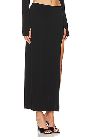 Norma Kamali Marissa Wide Slit Skirt in Black