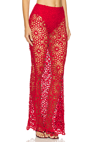 Norma Kamali Obie Maxi Skirt in Red