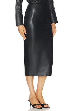 Norma Kamali Straight Skirt To Midcalf in Black