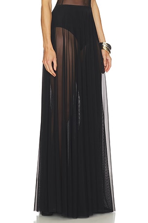 Norma Kamali Flared Skirt To Floor in Black