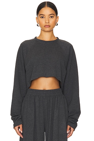 Oversized Raglan Sleeve Cropped Top Norma Kamali