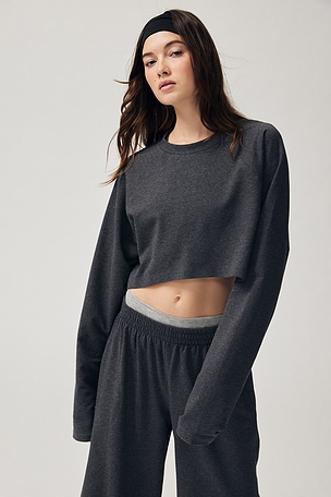 Oversized Raglan Sleeve Cropped Top Norma Kamali