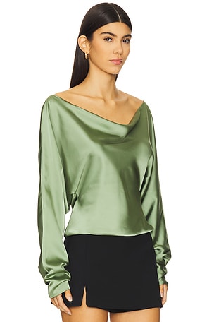 Norma Kamali Maria Dolman Top in Sage