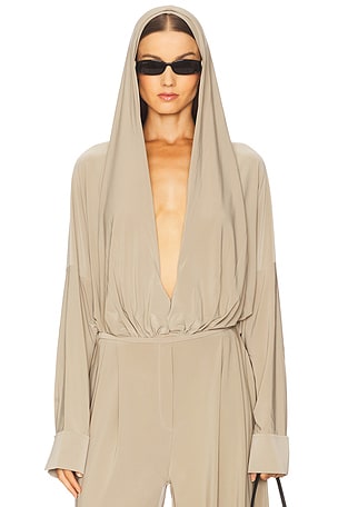 Hooded Super Oversized BF NK Shirt Bodysuit Norma Kamali