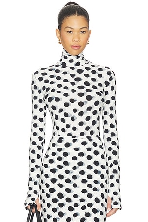 Slim Fit Long Sleeve Turtleneck Top Norma Kamali