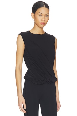 Norma Kamali Sleeveless Twist Top in Black. Size XXS. Also