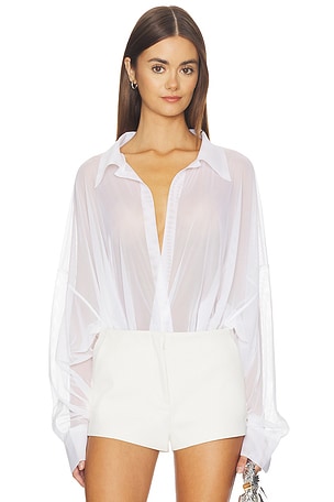 Super Oversized Boyfriend Shirt Bodysuit Norma Kamali