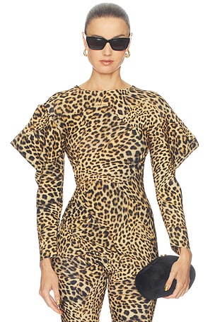 Wing Sleeve Side Drape Top Norma Kamali