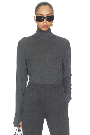 Long Sleeve Turtleneck Easy Fit Top Norma Kamali