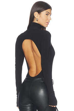 Long Sleeve Turtleneck Open Back Bodysuit Norma Kamali
