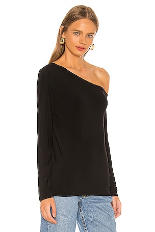 Norma Kamali Long Sleeve Drop Shoulder in Black