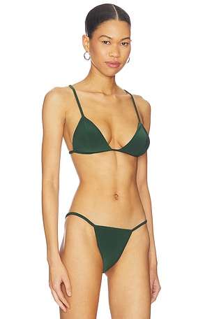 Norma Kamali No Tie Triangle Bikini Top in Green