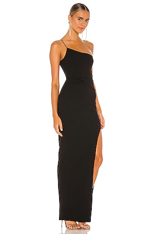 Nookie Lust One Shoulder Gown in Black