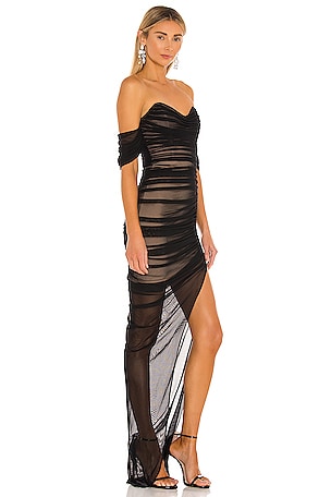Nookie Dita Mesh Gown in Black