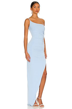 Nookie Aria One Shoulder Gown in Baby Blue