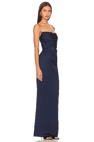 Nookie Emelie Strapless Gown in Navy