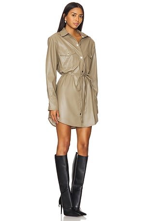 Nookie Off Duty Shirt Dress in Tan