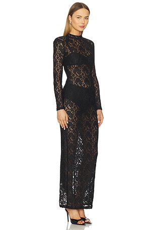 Nookie Roxana Long Sleeve Gown in Black