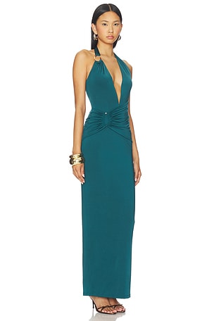 Nookie Leonie Halter Maxi in Dark Green