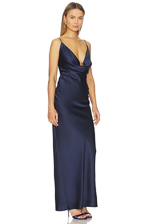 Nookie Valerie Drape Gown in Navy
