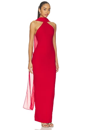Nookie Martini High Neck Gown in Red