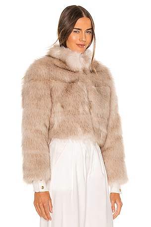 Nookie Tatiana Faux Fur Jacket in Cream