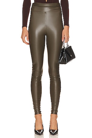 Spanx faux leather snakeskin metallic leggings Size XS Bin D 