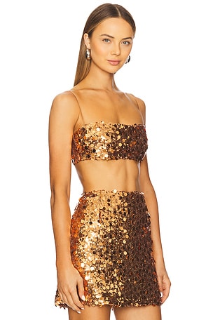Nookie Tyla Crop Top in Metallic Copper