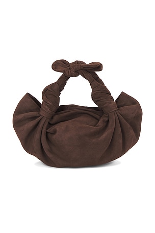 NLA Collection Suede Knot Bag in Chocolate
